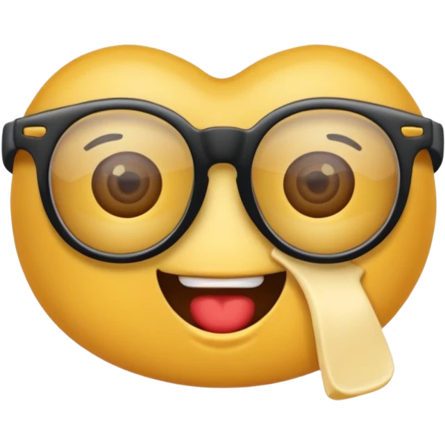 Cara con una cara con gafas que gafas comiendo emoji
