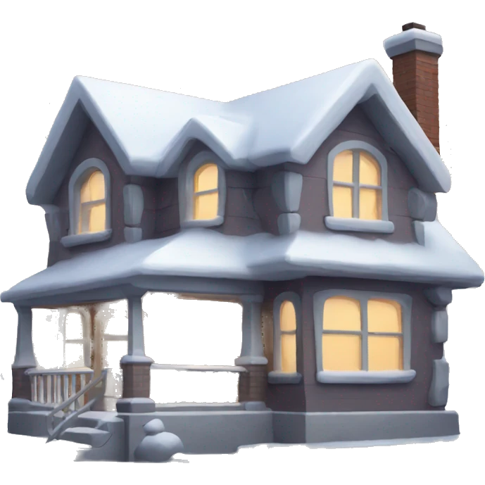 Snowy house  emoji