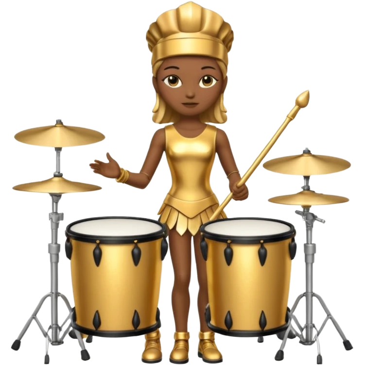 golden statue female drummer emoji
