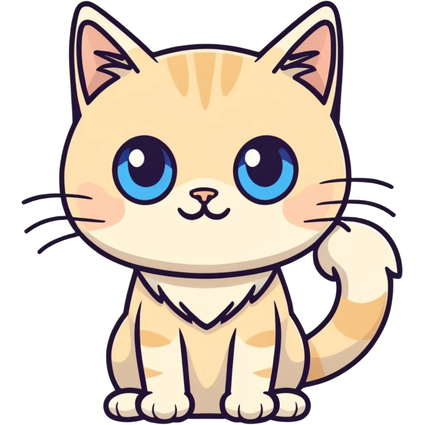 Long haired beige cat with blue eyes  emoji