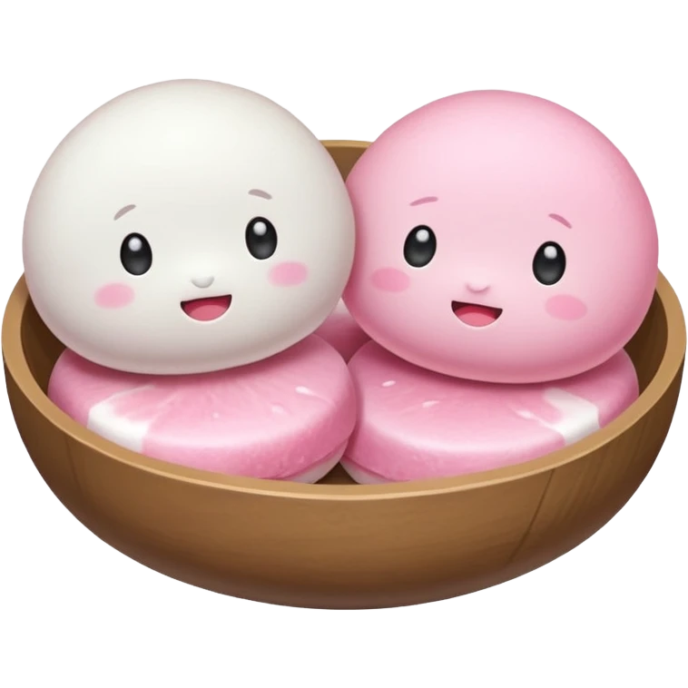2 cute japanese mochi kawaii in pastel emoji