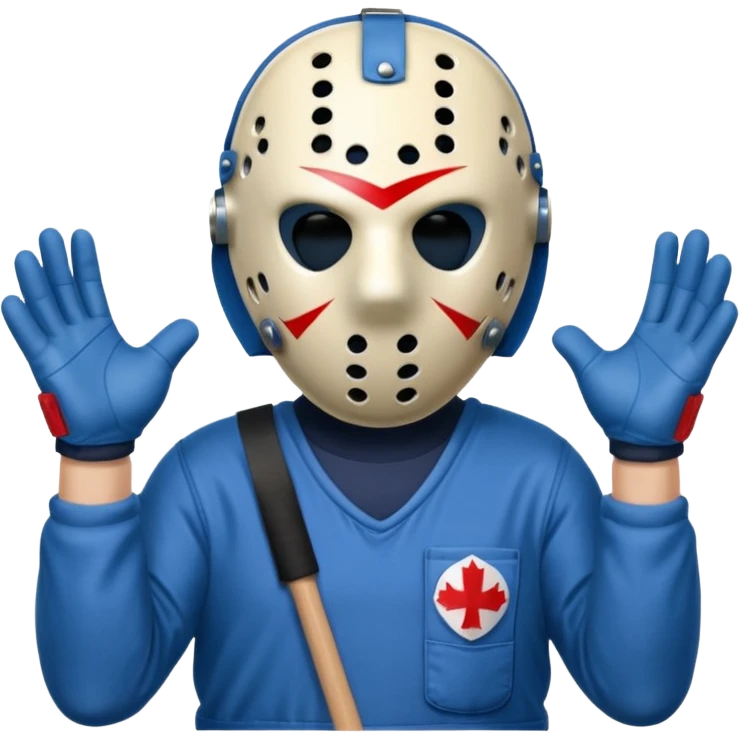 a cartoon image of Jason Voorhees, looking cute, with his hands together in front of him emoji