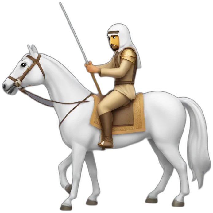 Arab horse rider with spear emoji
