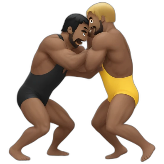 2 men wrestling each other emoji