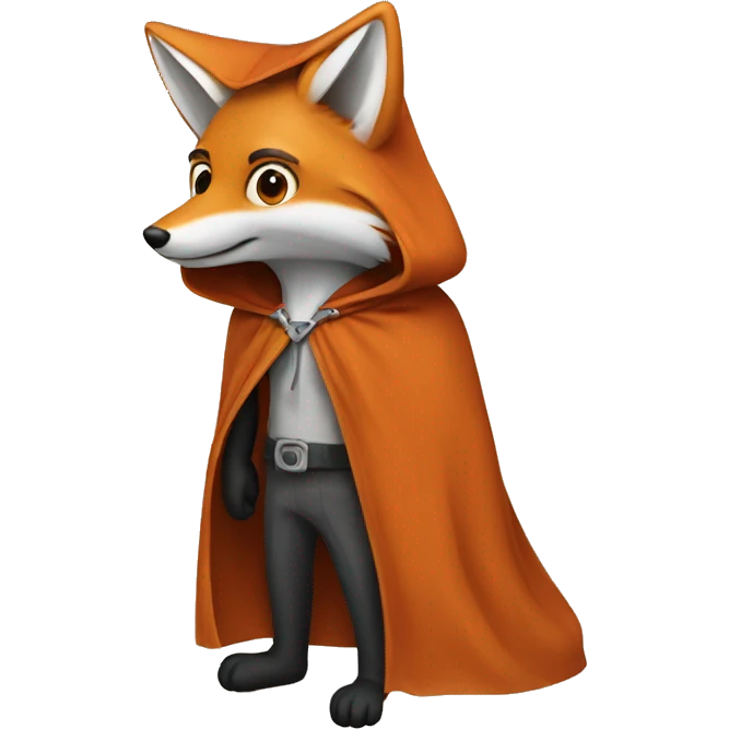 fox with a hooded cape emoji