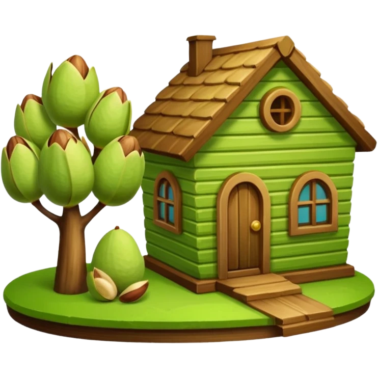 Pistha nut plus house emoji