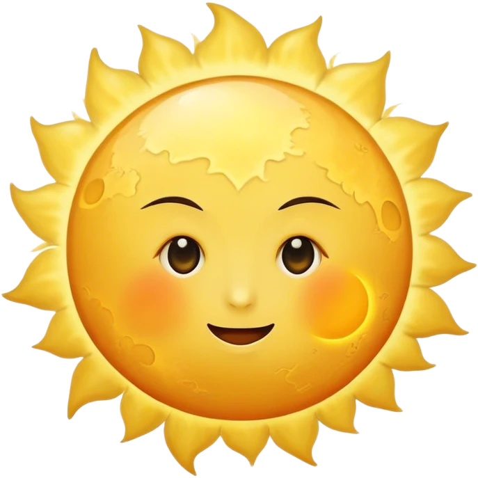 big sun with small tiny yellow moon moon beside it  emoji