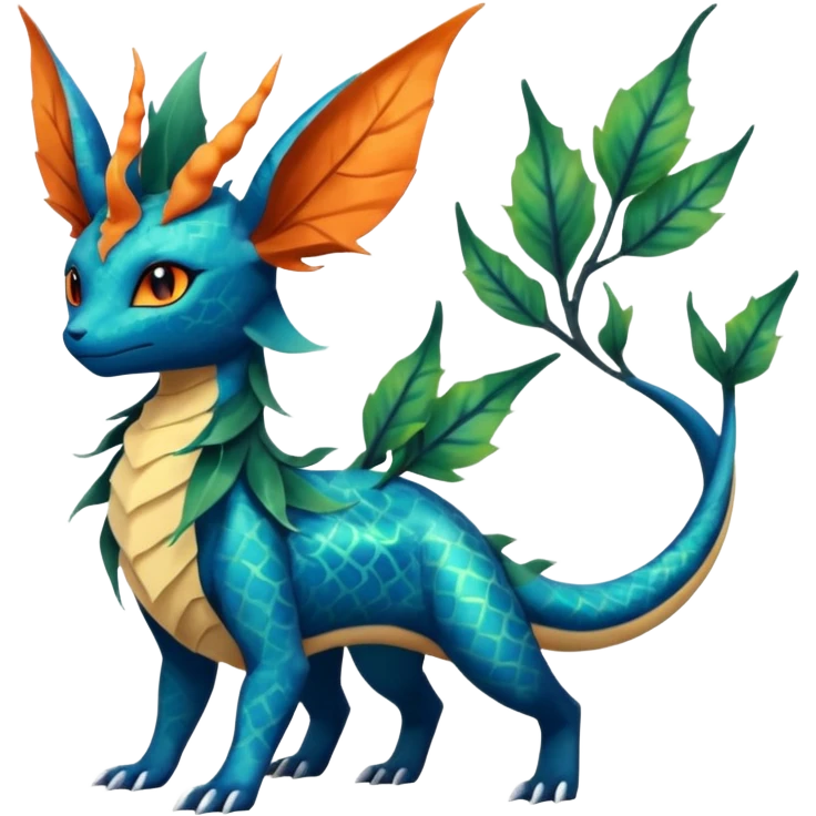 Salandit-Leafeon-Vaporeon-Salamence-hybrid-fusion (full body) emoji