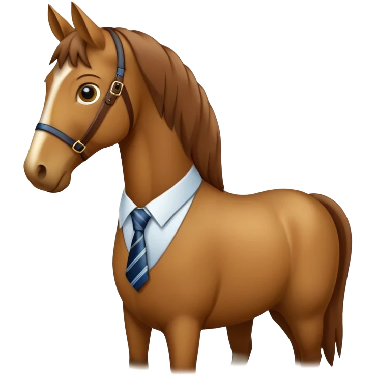 A horse wearing a tie emoji
