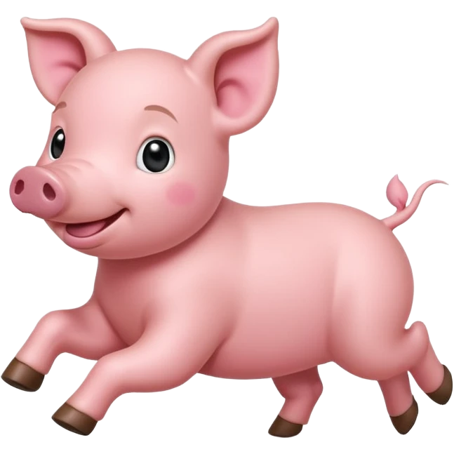 Running Piglet – small pig dashing with tiny hooves lifted emoji