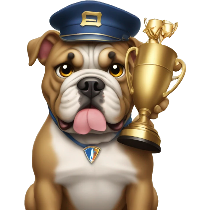 Bulldog with trophy emoji