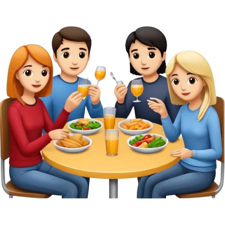 friends having lunch together emoji