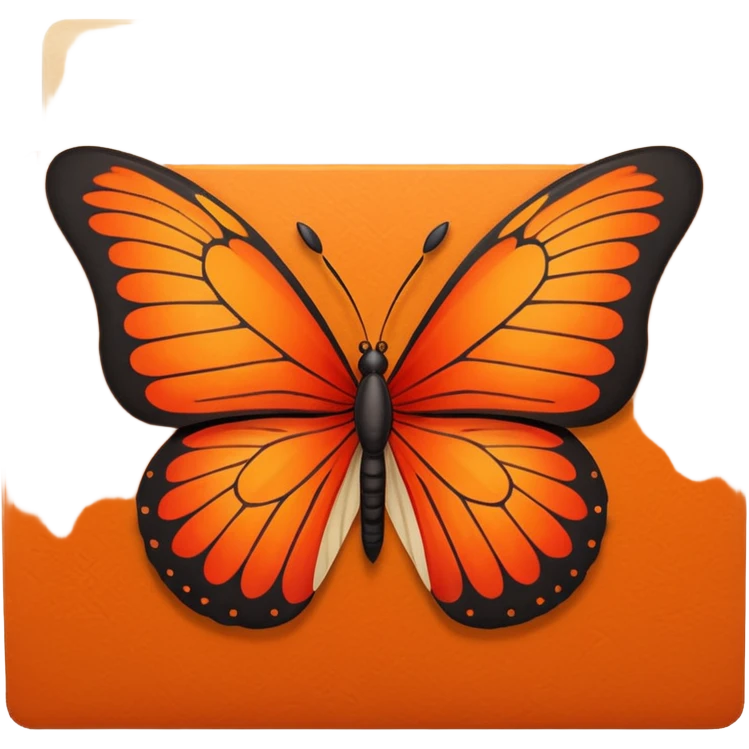 orange file folder with red butterfly on the cover emoji
