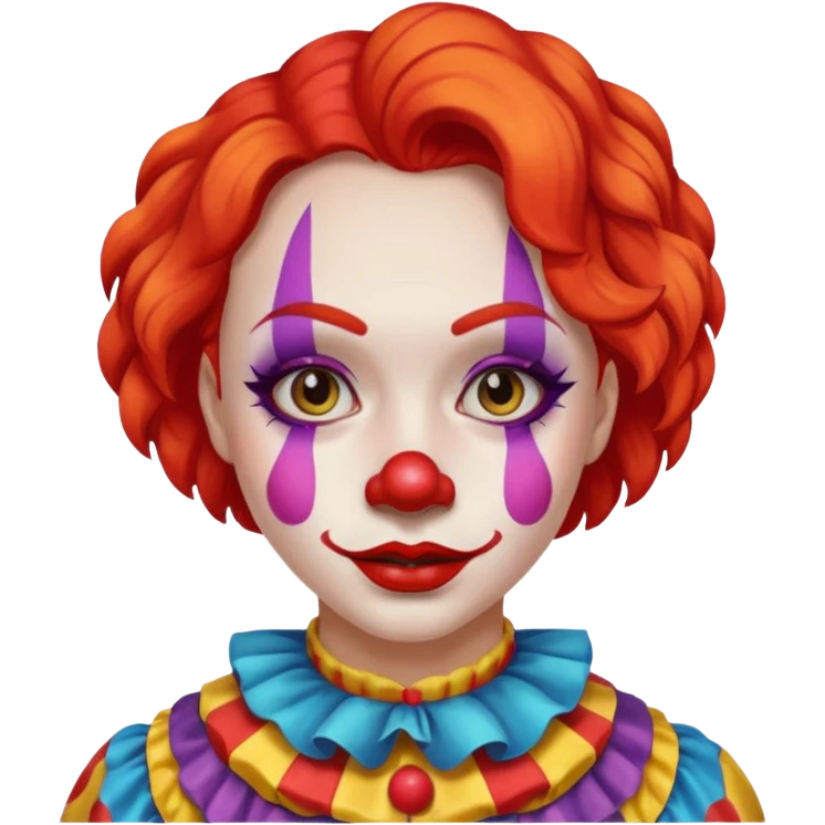 menina com cara de palhaço emoji