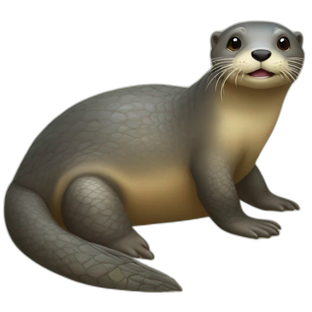 Loutre sur une tortue emoji