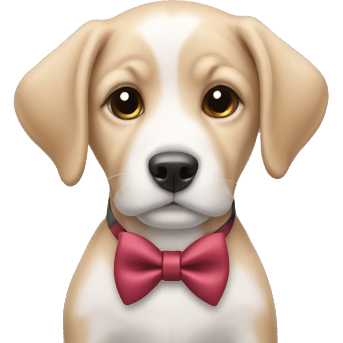 Puppy with a bow tie  emoji