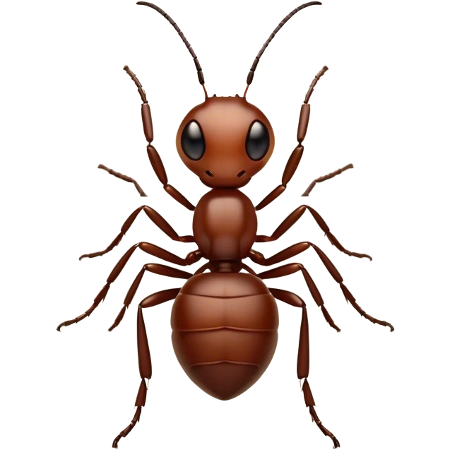 Cinematic Industrious Ant Portrait Emoji, Poised and diligent, with a tiny, meticulously detailed body in earthy tones, sharp, observant eyes and agile limbs, Simplified yet precise and sophisticated features, highly detailed, glowing with a soft, natural luminescence, high shine, intelligent and determined, stylized with an air of hardworking resilience, focused and alert, soft glowing outline, capturing the essence of a watchful ant that appears ready to march out of the screen with effortless precision! emoji