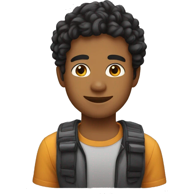 joven con rulos emoji