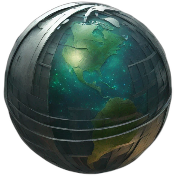 globe in space (brutalist style art) emoji