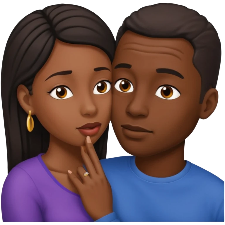 homme noire qui parle à l'oreille de la femme noire emoji
