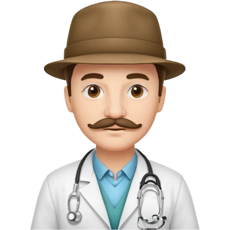 mustached doctor with hat emoji