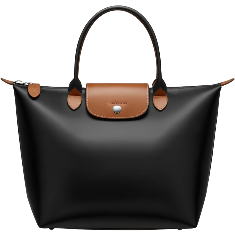 black Longchamp tote bag, simple emoji
