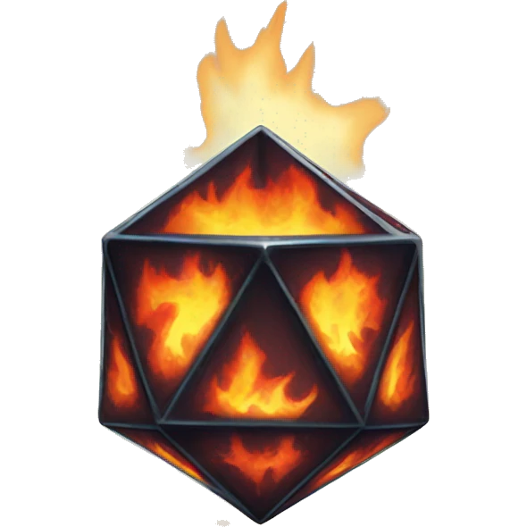 D20 aflame emoji