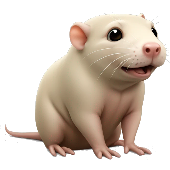 Naked mole rat emoji