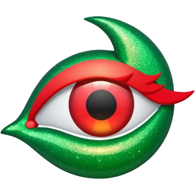 glitter red and green lupa emoji