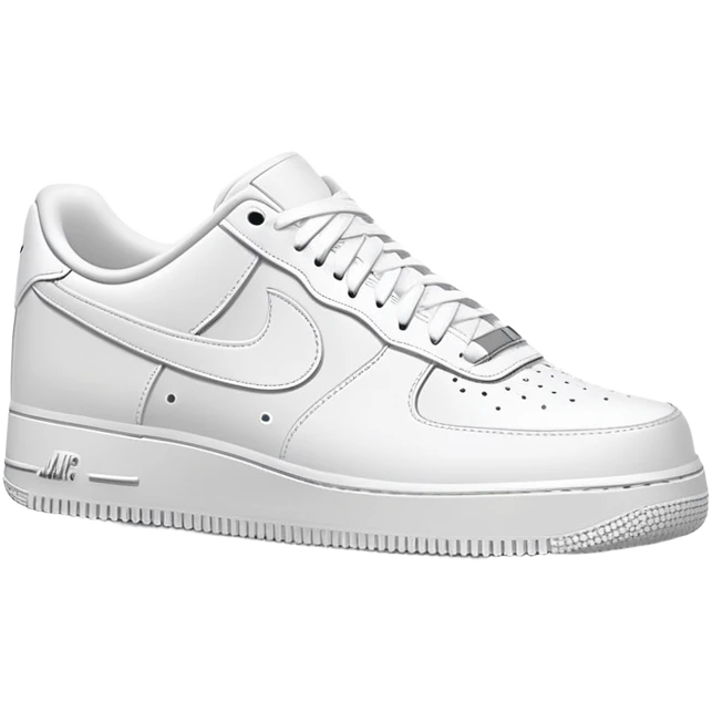 White Nike Air Force 1 sneaker with clean design and Nike swoosh emoji