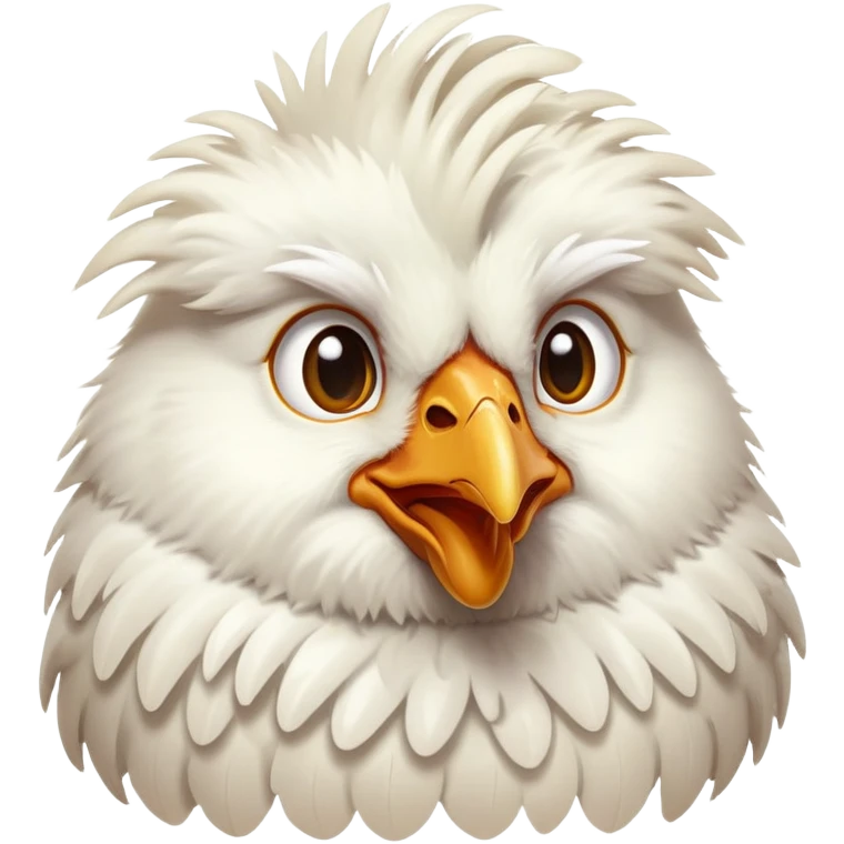 Flirtatious chicken emoji