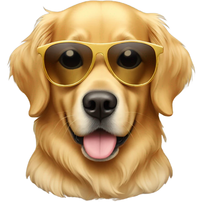 Golden retriever wearing sunglasses emoji