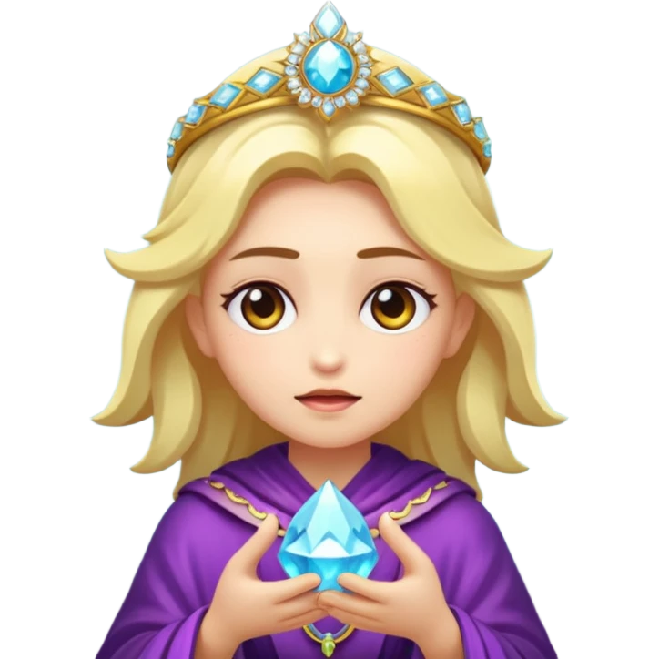 mystic character nodding with crystal halo emoji