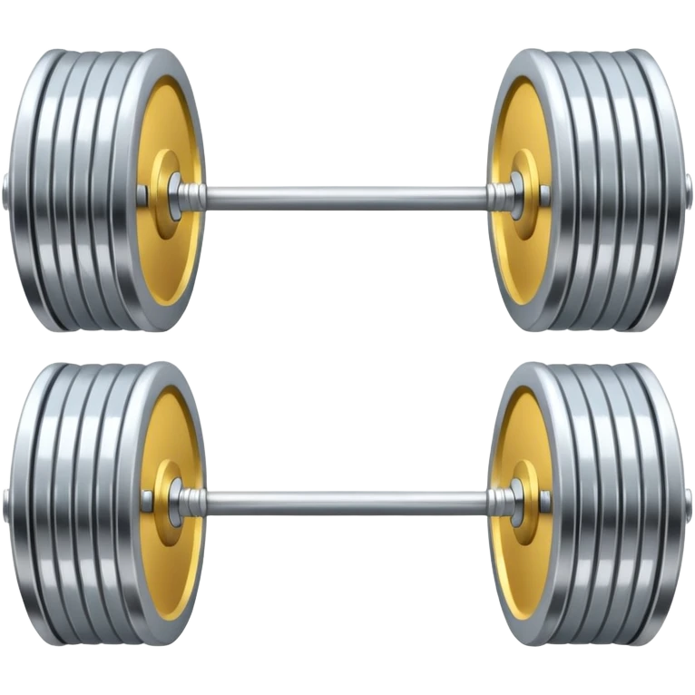 single barbell of silver color with same color plates emoji