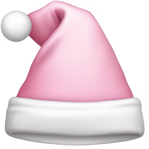 Pastel pink Santa hat with bow emoji