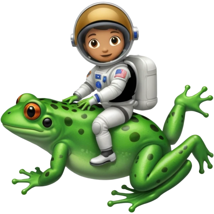 Astronaut riding frog emoji