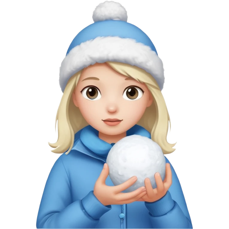 young girl with snowball











 emoji