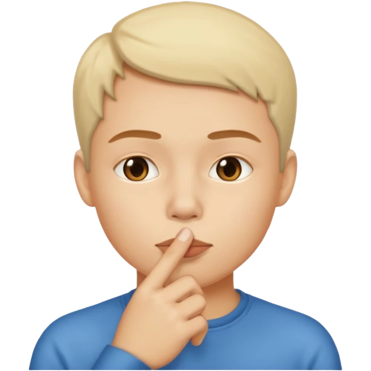 Emoji de hombre con el dedo indice por encima de la boca emoji