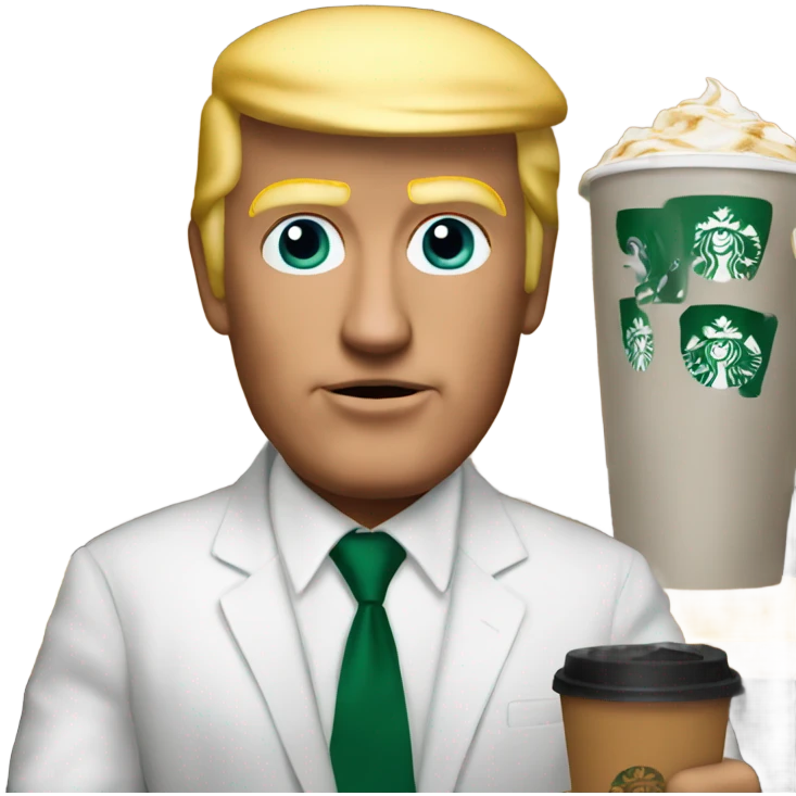 Trump working at Starbucks  emoji