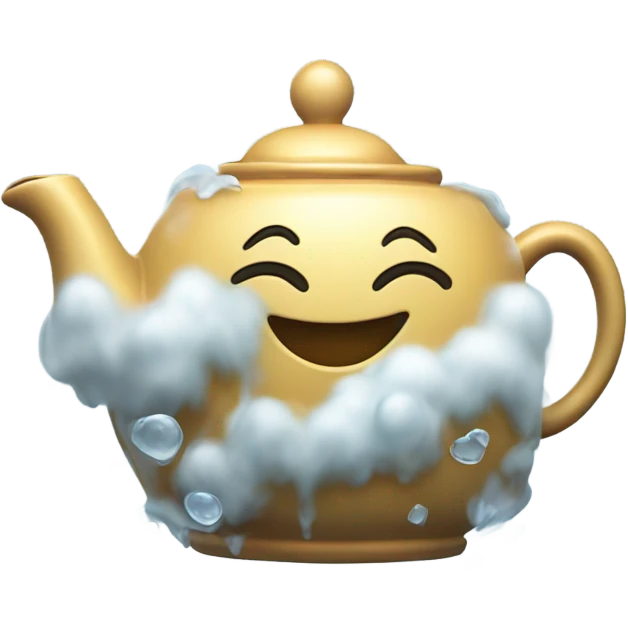  Teapot with leg dancing in the rain coming from the clouds emoji