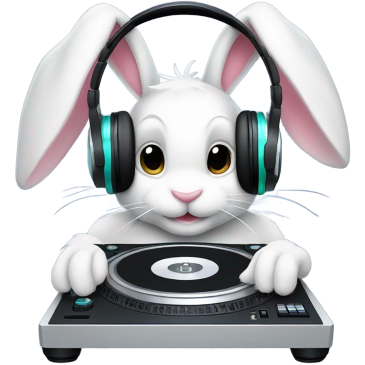 A bunny doing a DJ with headphones  emoji