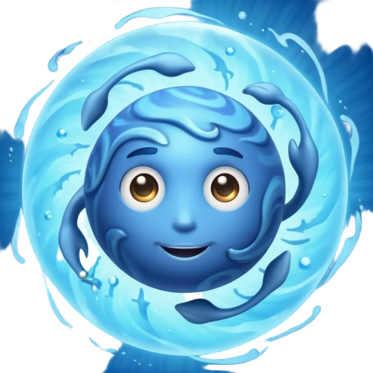 Planet Neptune with clock hands inside of it emoji