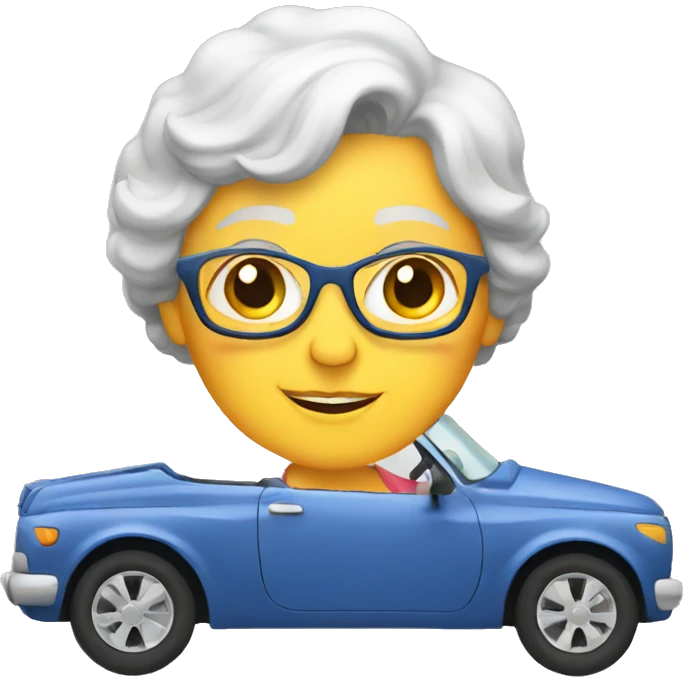Granny in a big car emoji
