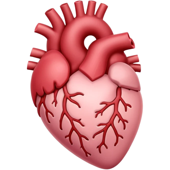 anatomic heart, light pink, variation 3 emoji