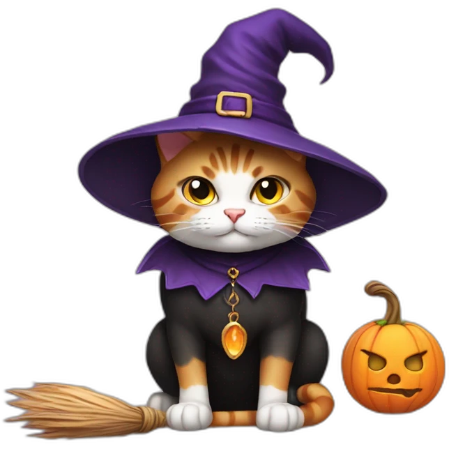 Cat as a witch emoji