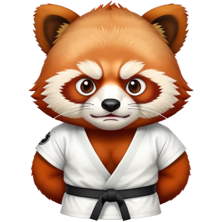 Angry Red panda jiu jitsu white belt emoji