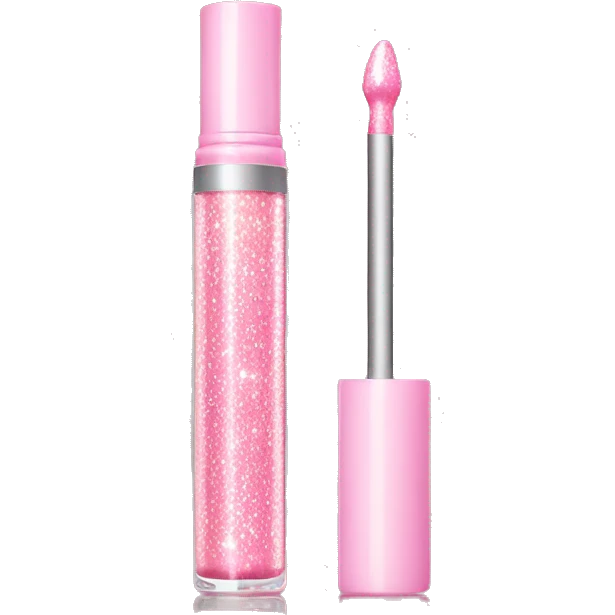 Light Pink sparkly lip gloss tube emoji