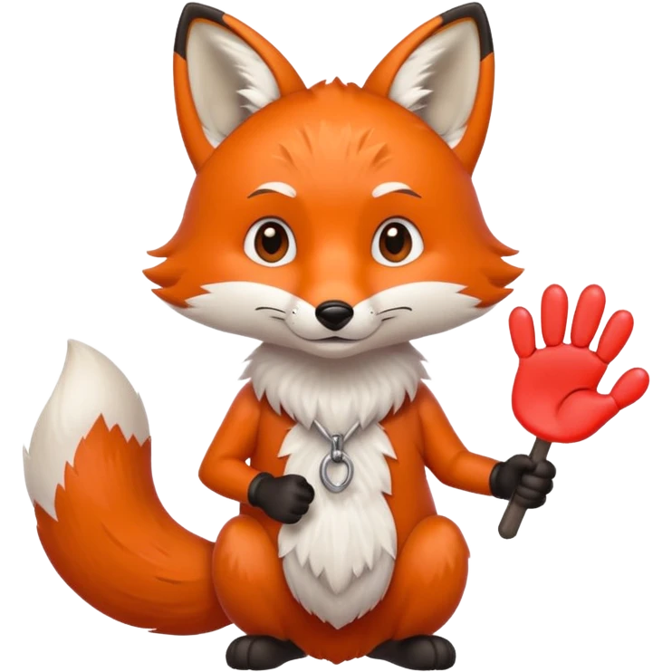 a fox HOLDING a no sign emoji
