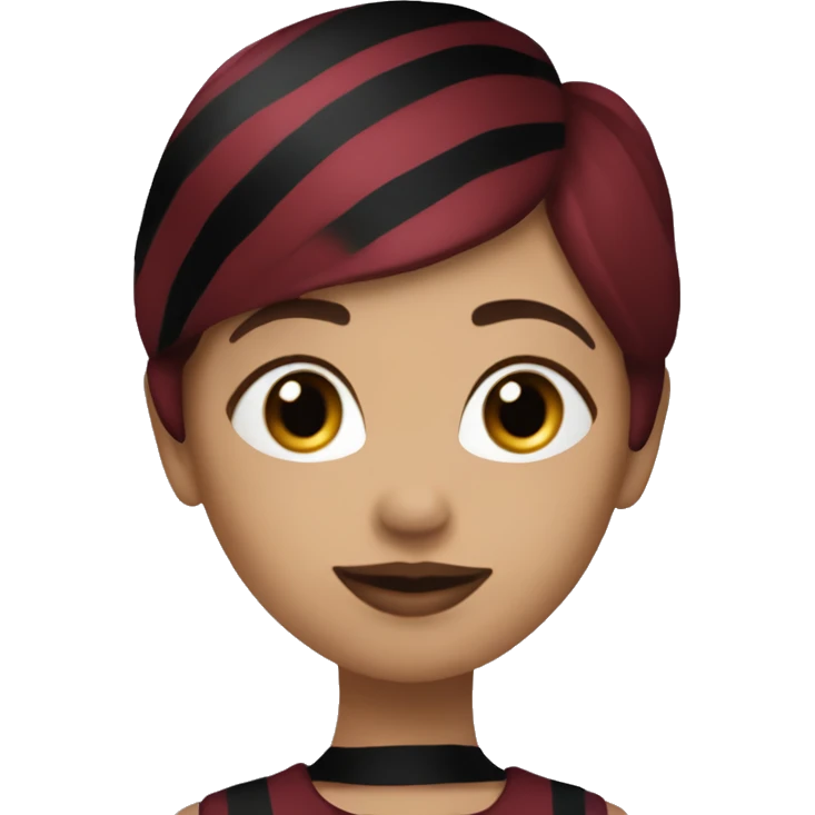 Burgundy and black stripe coquette  emoji