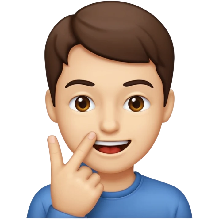 Biting it finger with a smirk  emoji